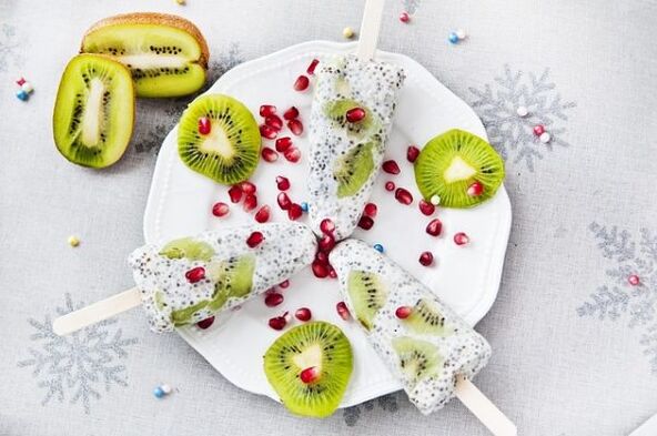 glace au kiwi et graines de chia pour votre régime préféré